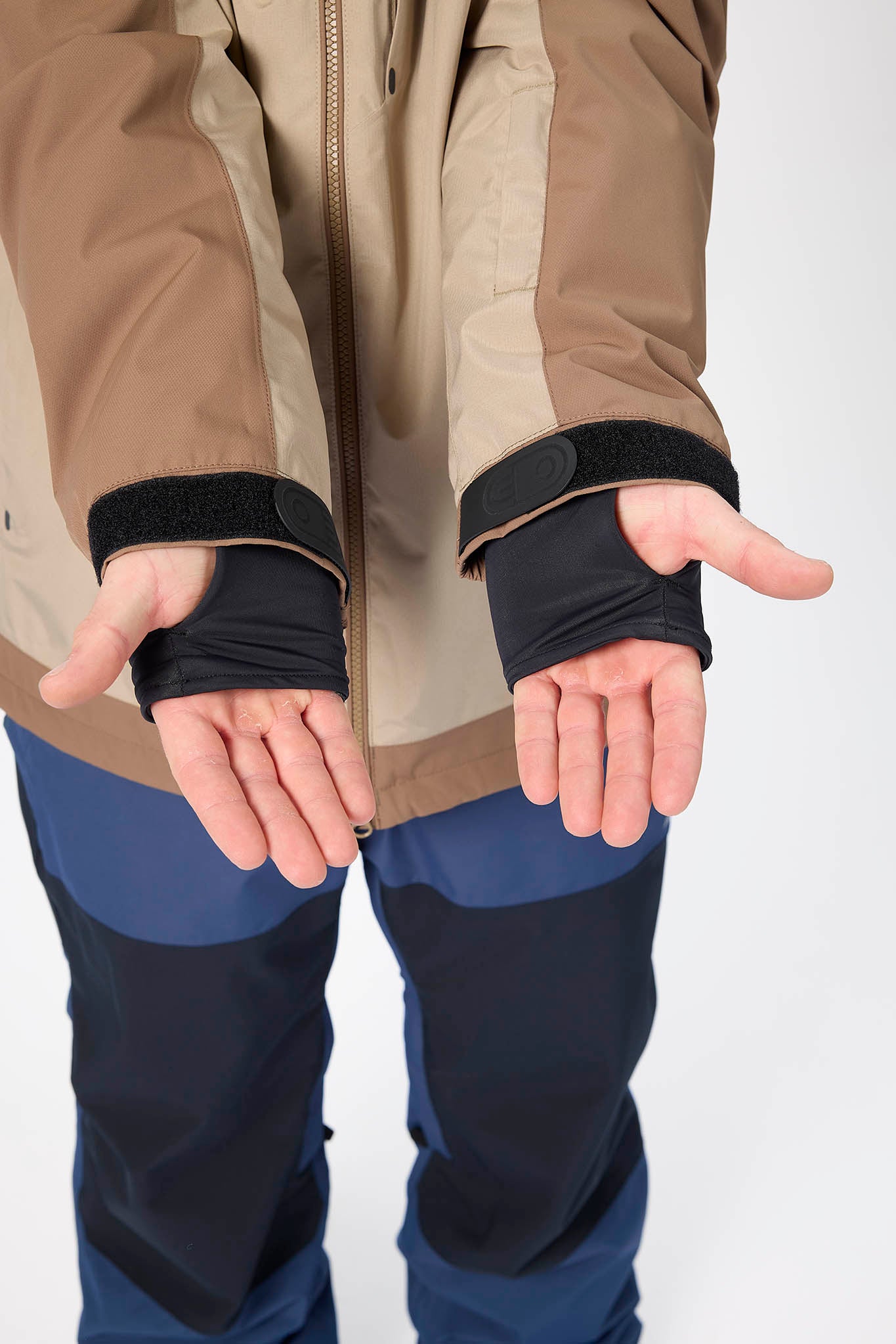 close up of thumb holes