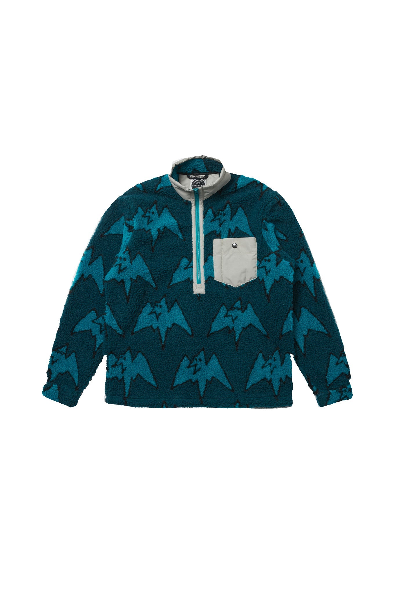 Sherpa Half Zip Product Image Teal Terry