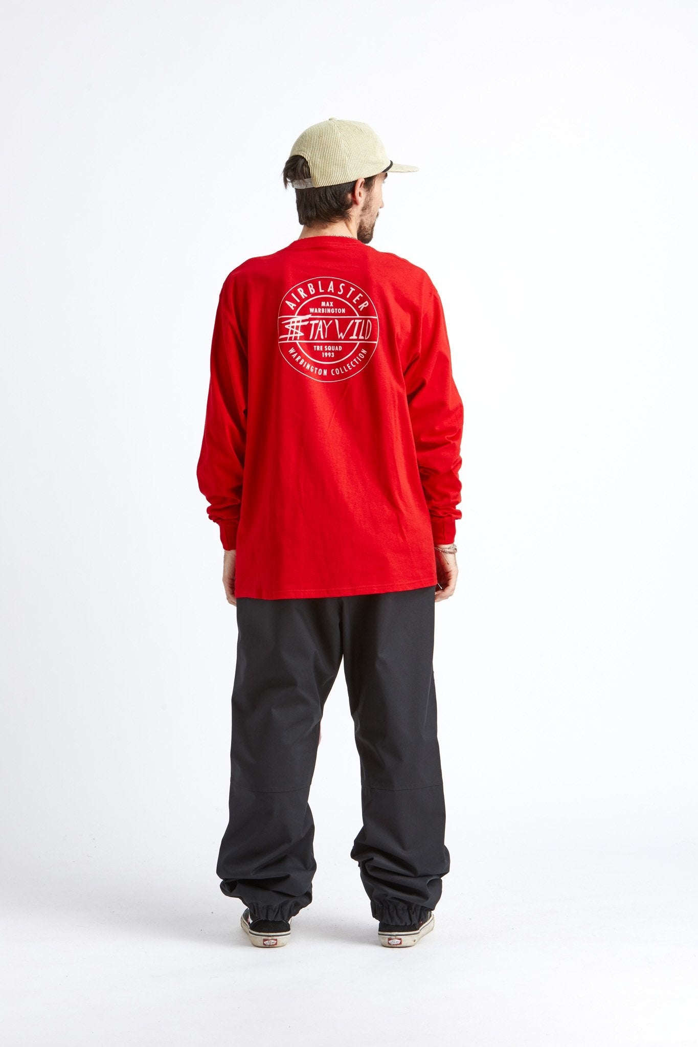 Model wearing long sleeve t-shirt