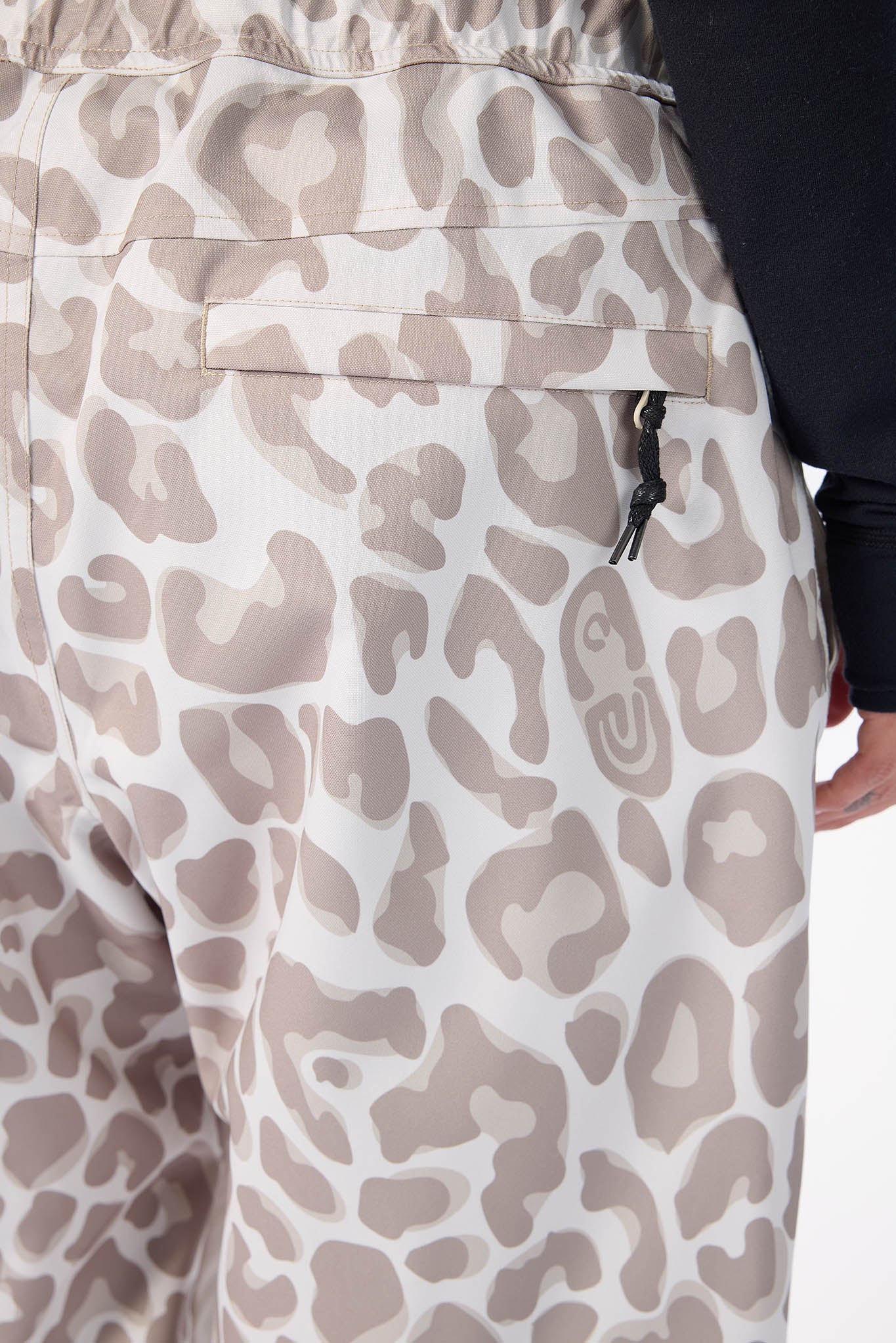 Leopard print pants with a focus on the pattern and texture.
