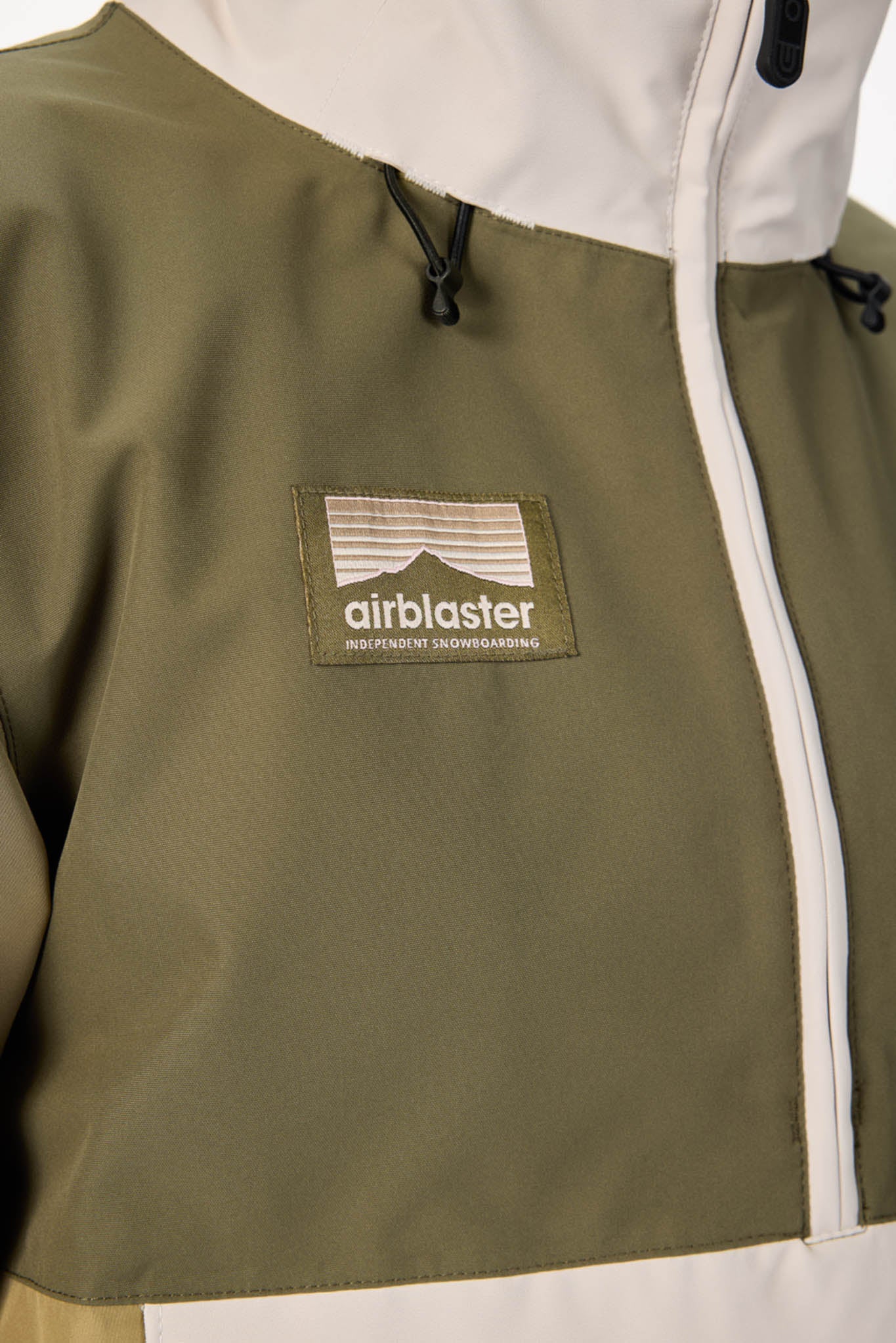 Green jacket with Airblaster logo on a white background